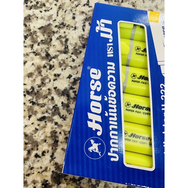 ปากกาเน้นข้อความ ปากกาไฮไลท์ สีสะท้อนแสง ตราม้า H-222 Horse ปากตัด US.Ststion - รูปที่ 6