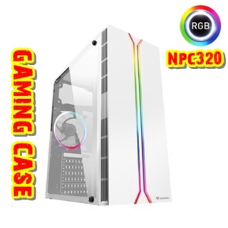 ATX (NP) NUBWO NPC-320 HORIZON มีพัดลมRGB 1ตัว(White)