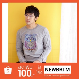 เสื้อแขนยาว Sweater ปัก ลายนกฮูก ผ้านุ่ม COTTON 100%