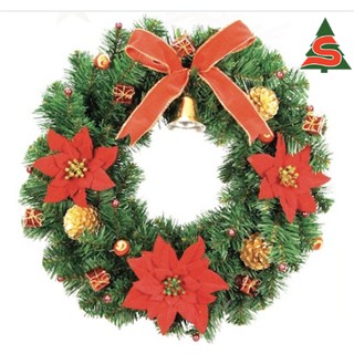 หรีดวันคริสต์มาสขนาด 18 นิ้ว พร้อมตกแต่ง The Christmas Wreath 18 inch.