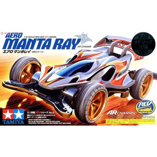 รถราง Mini 4WD Tamiya 1/32 TA94989 AERO MANTA RAY(BLACK METALLIC)