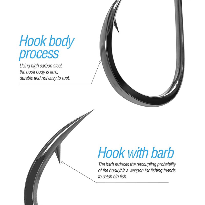 ตะขอเหล็กคาร์บอนสําหรับตกปลา 50 ชิ้น/ชุด - รูปที่ 4