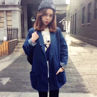 Denim blazer เสื้อคลุมยีนส์ พร้อมส่งทุกสีค่ะ