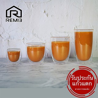 REM13 แก้วสองชั้น แก้ว2ชั้น รักษาอุณหภูมิ ใช้ได้ทั้งร้อน-เย็น จับมือเปล่าได้โดยตรงไม่ร้อนมือ ไม่มีหยดน้ำข้างแก้ว