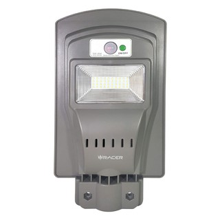 ไฟถนน ไฟถนน SOLAR RACER LIGHT MOTION SENSOR 10 วัตต์ สีเทา โคมไฟภายนอก โคมไฟ หลอดไฟ GARDEN LAMP SOLAR STREET LIGHT 10W R