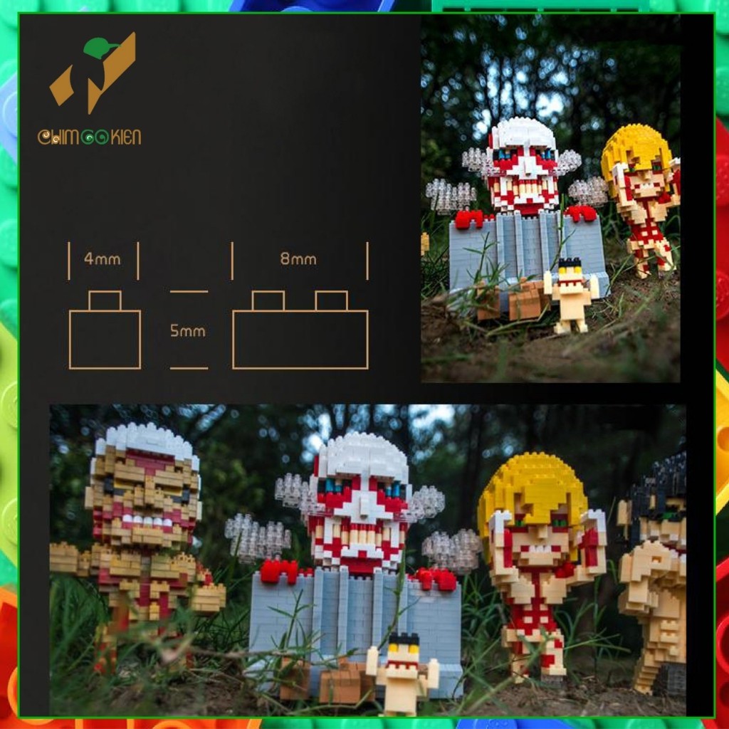 Attack on titan lego 3D รุ่น 500-1000 รายละเอียดของ Progress titan, titan jig, titan beast