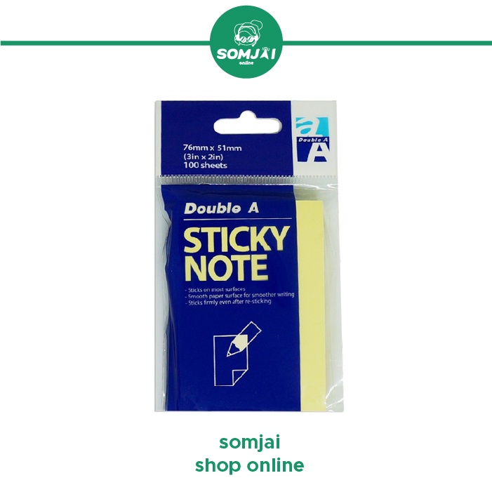 Double A - ดับเบิ้ลเอ Sticky Note กระดาษโน้ตขนาด 3x2 บรรจุ 100 แผ่น ...