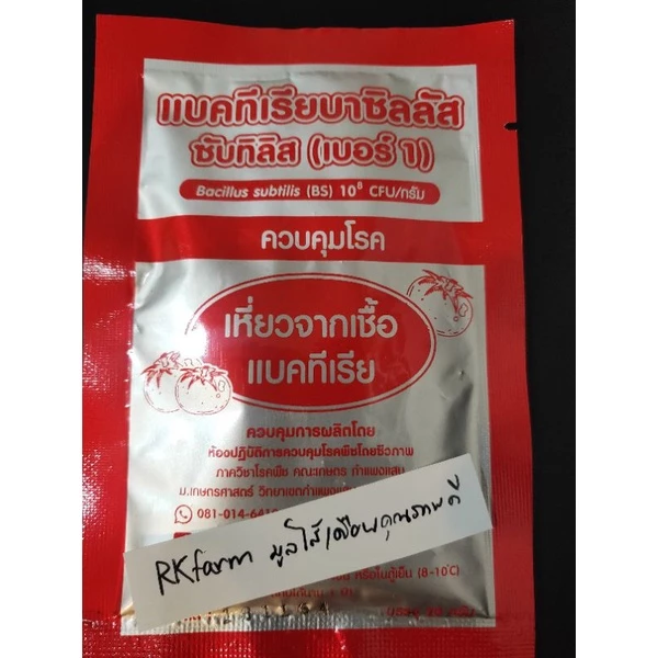 แบคทีเรียบาซิลลัส เบอร์1 ควบคุมโรคเหี่ยวจากเชื้อแบคทีเรีย ขนาดบรรจุ 20 กรัม
