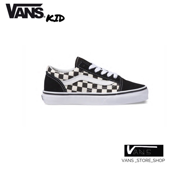 vans black & blue old skool crazy check trainers