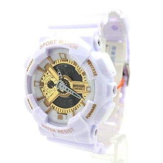 Sport Watch SAMDA นาฬิกาชาย-หญิง สายยาง 2 ระบบ (เข็มและDigital) SW-S002 (W-Gold)