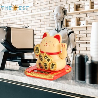 ◈THEBEST Chinese Lucky Cat Wealth Waving Shaking Hand Fortune Welcome Cat Home Craft