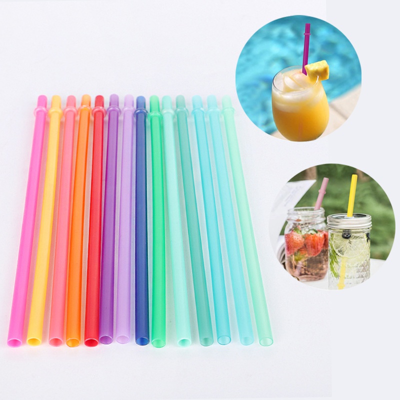 หลอดพลาสติก PP แข็ง ปลอด BPA ยาว 24 ซม. คละสี ใช้ซ้ําได้ แบบเปลี่ยน สําหรับดื่มเครื่องดื่ม 10 ชิ้น