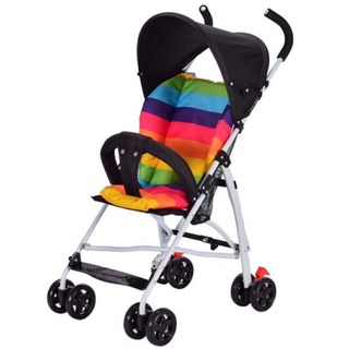 【CCร้านแฟชั่น】รถเข็นเด็ก Baby Stroller รองรับหนัก พร้อม เบาะ  สีดำBlackใหม่