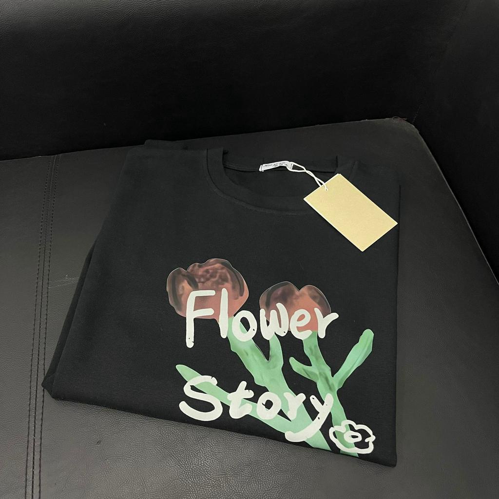 เสื้อยืดสีดํา FLOWER STORY B98