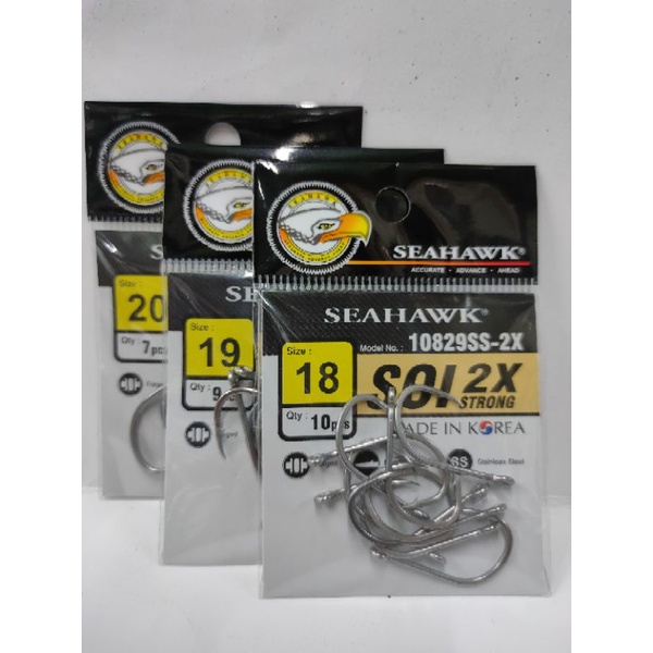 Seahawk SOI 2x Strong S.Steel Fishing Hook
