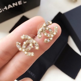 [2023]  new pearl square diamond stud brass 925 silver needle fashion jewelry