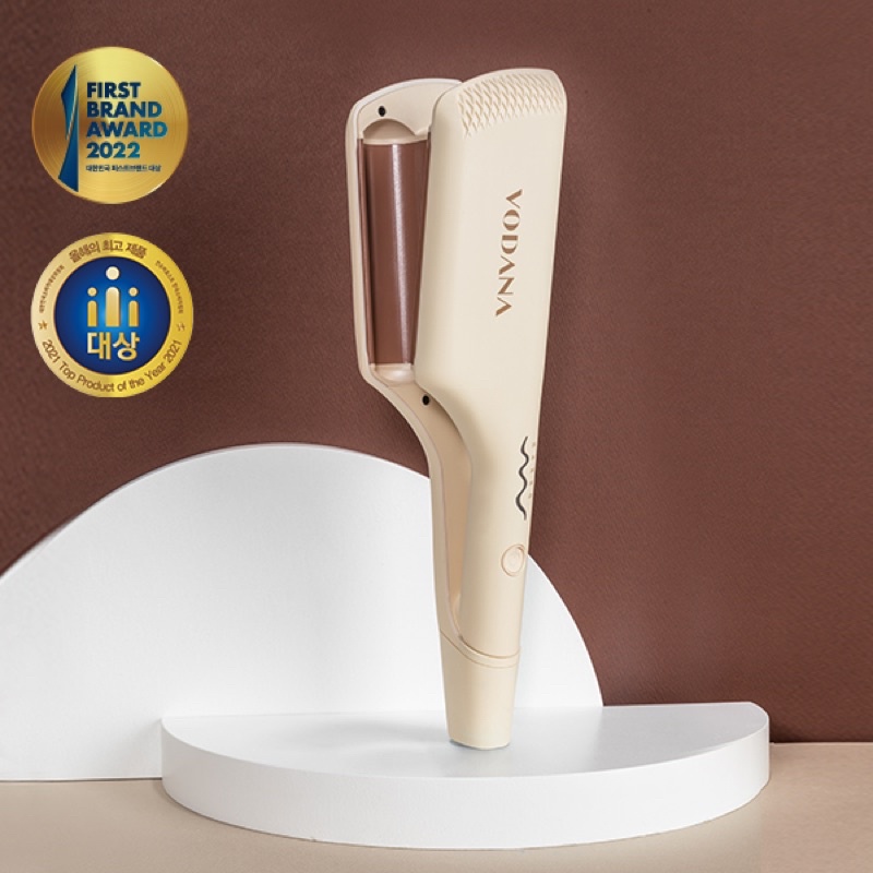 (preกดสั่งแล้ว) ✈️ Vodana Triple Flow Wave Iron 32mm Tiramisu
