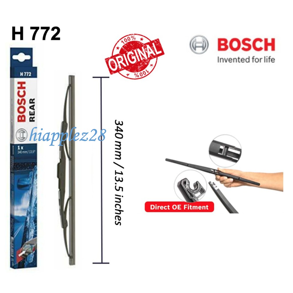 H772 ที่ปัดน้ําฝนด้านหลัง 340mm/13.5" BOSCH 3397004772 Audi A3 A4 Avant Q7 S3 ที่นั่ง Altea Ibiza Ib