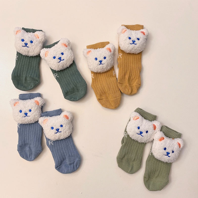 ถุงเท้าผ้าฝ้ายนุ่ม ลายการ์ตูนหมีน่ารัก สําหรับเด็กทารกแรกเกิด เด็กวัยหัดเดิน - รูปที่ 2