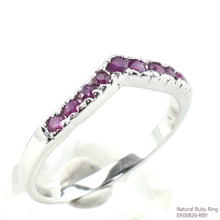 SKJewelryFactory แหวนเงินแท้ 92.5% ฝังพลอยทับทิมแท้ ดีไซน์น่ารัก ทับทิมสีแดงเข้ม