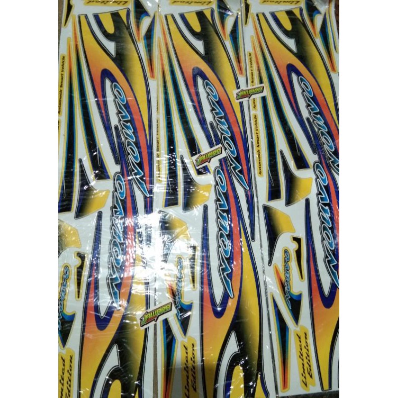 Merah Striping Nouvo ปลาดุก Tribal สีเหลือง แดง น้ําเงิน เงิน