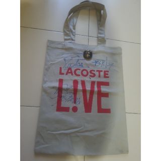 ลายเซ็นต์สมาชิก วงBodyslam บนถุงผ้า lacoste