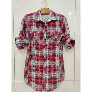 เสื้อเชิ้ตแฟชั่นลายสก๊อตสีสดใส แบรนด์ MANGO