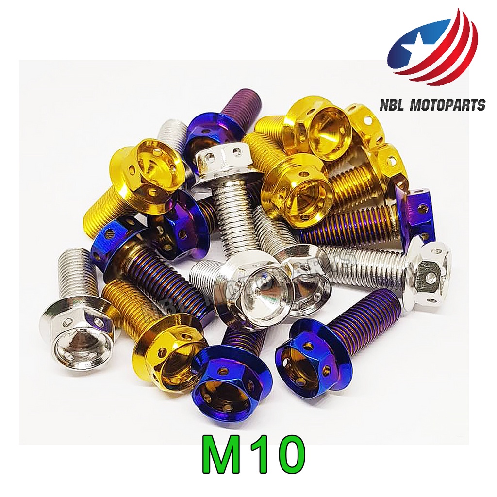 น๊อตเลส หัวเจาะ M10 เบอร์14 ยาว 15,20,25,30,35,40 มิล ราคาต่อตัว