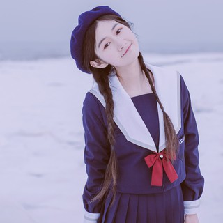 Pre-ชุดนักเรียนญี่ปุ่นแขนยาว ชุดคอสเพลย์ ชุดนักเรียน Snow White ชุดนักเรียนมัธยม