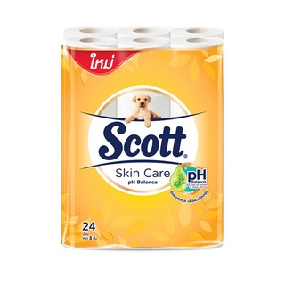 กระดาษชำระ (แพ็ค 24 ม้วน) สก๊อตต์ Skin Care กระดาษทิชชู Toilet Paper (Pack 24 Rolls) Scott Skin Care