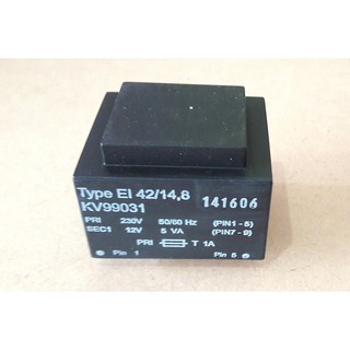 หม้อแปลง 12V 5VA PCB Mount Transformer (230V) KV9903