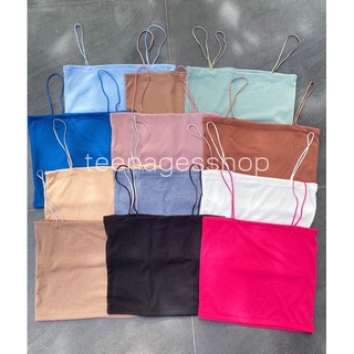 Spaghetti Top เสื้อสายเดี่ยวสปาเก็ตตี้ สายเดี่ยว เกาะอก สายฝอ เสื้อครอปสายเดี่ยว รุ่นเบสิกสาวๆต้องมีติดตู้