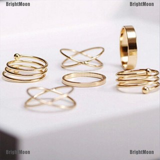 New Unique Ring Set Punk Alloy Knuckle Rings For Womens Finger Ring 6 Pcs Rings