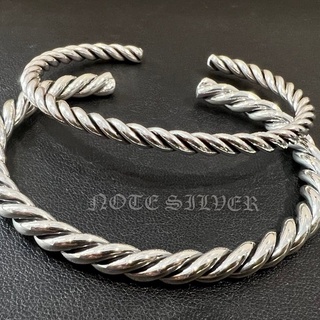 กำไลเกลียว เล็ก เงินแท้รมดำ Sterling Silver 925 NSBL2988