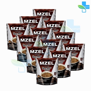 MZEL เอ็มเซล คอฟฟี่ ขนาด 10 ซอง [12 ถุง] กาแฟปรุงสำเร็จชนิดผง 3 in 1 สูตรผสมกระชายดำสกัด