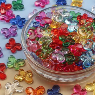 ลูกปัดผีเสื้อสีใส size 18mm. 18g. (33ชิ้น) "Made in Japan"