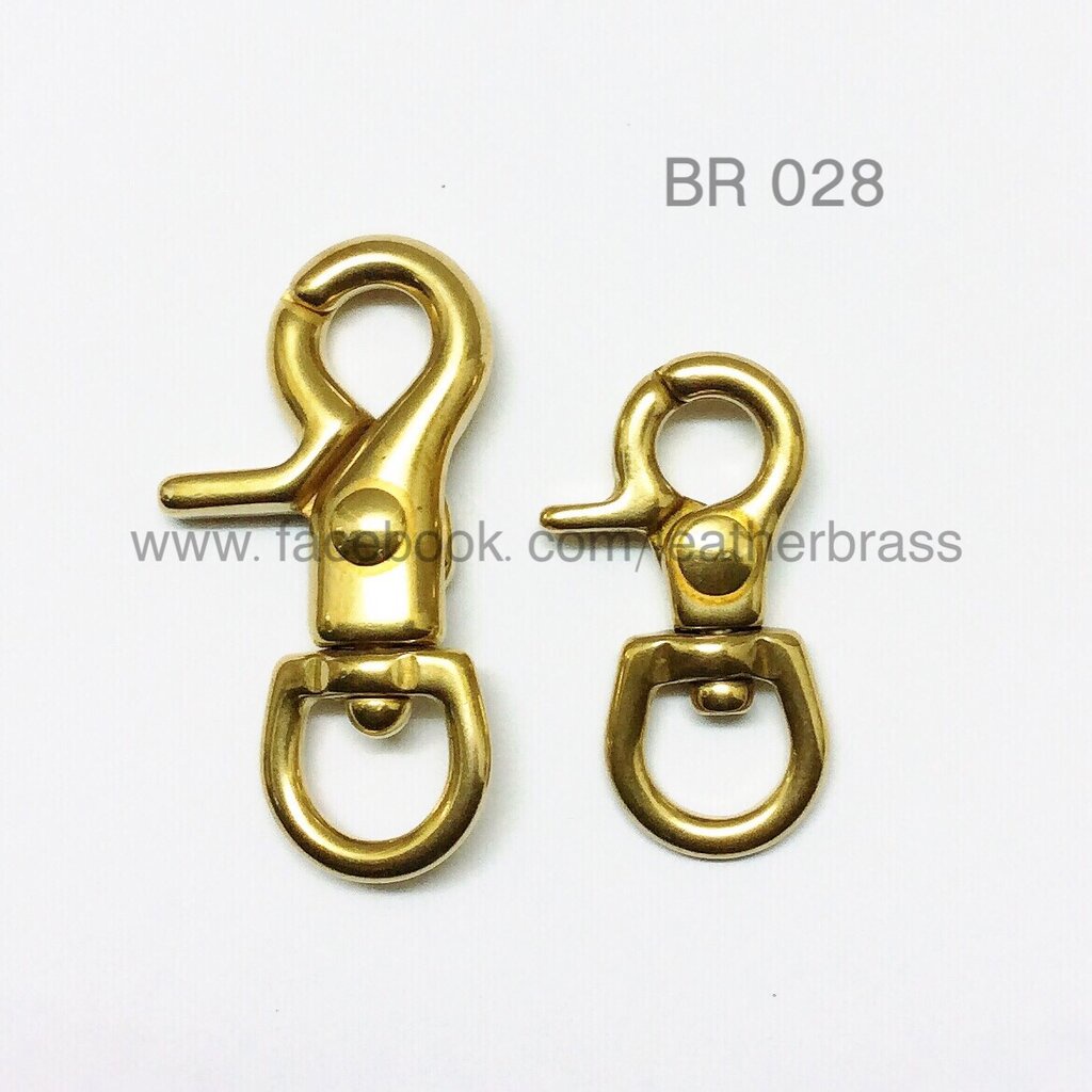 BR028 ตะขอจิ๋ว ตะขอเกี่ยวโซ่ทองเหลือง อะไหล่ทองเหลืองแท้ leatherbrass **ราคาต่อชิ้น**