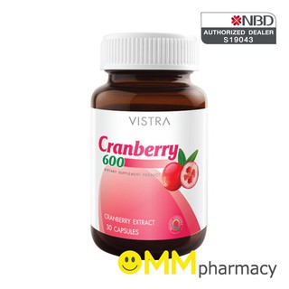 VISTRA Cranberry 600 mg. 30 แคปซูล