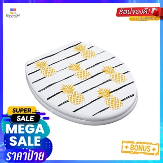 ฝารองนั่ง SLOW CLOSE MOYA L-20208 ลายสัปปะรดSLOW-CLOSING TOILET SEAT MOYA L-20208 PINEAPPLE