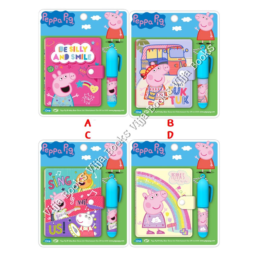 Peppa Pig Mini Stationary ชุดสมุดโน้ต และปากกาพกพาขนาดจิ๋ว (ดูรูปเทียบขนาดมือ) set เครื่องเขียนเป๊บป้า เลือกเล่มได้ [K]