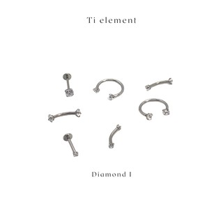 Ti element Diamond I จิวหู จิวไทเทเนียม