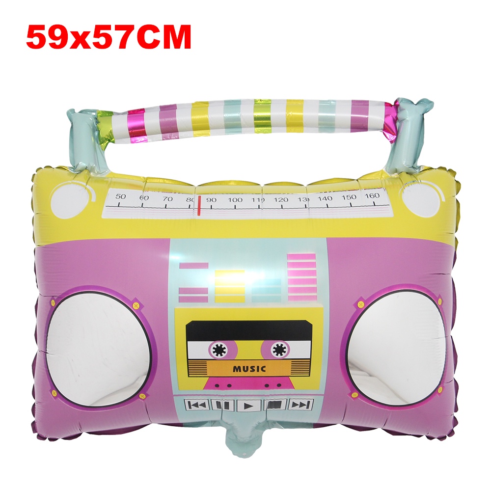 Ice Roller Skate And Radio Microphone Glasses Balloons Inflatable Radio for 90s Parties Decor Hip Hop Theme Birthday Party Decorations Kid Toy - รูปที่ 4