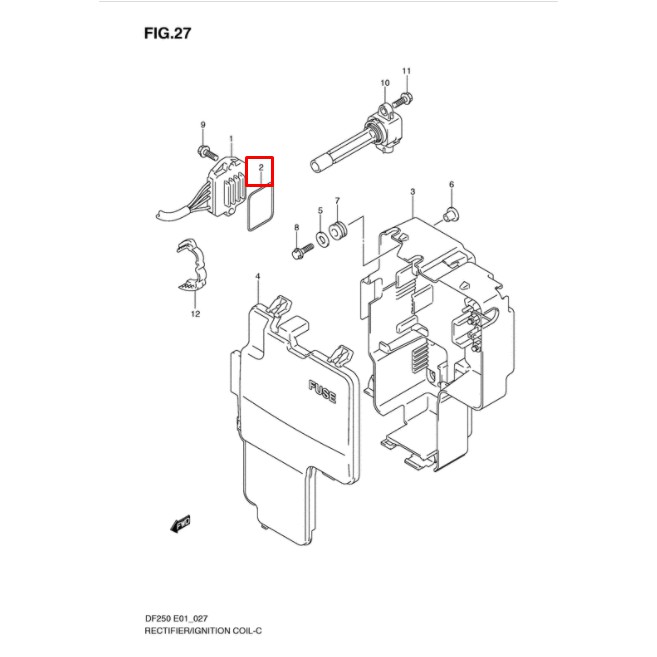 32805-93J00-000 O RING, RECTIFIER & REGULATOR โอริง เครื่องยนต์เรือซุซุกิ Suzuki Outboard 32805-93J0