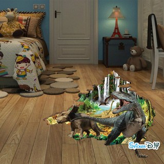 Transparent wall sticker สติ๊กเกอร์ติดผนัง 3D Dinosaur D (กว้าง100cm.xสูง86cm.)