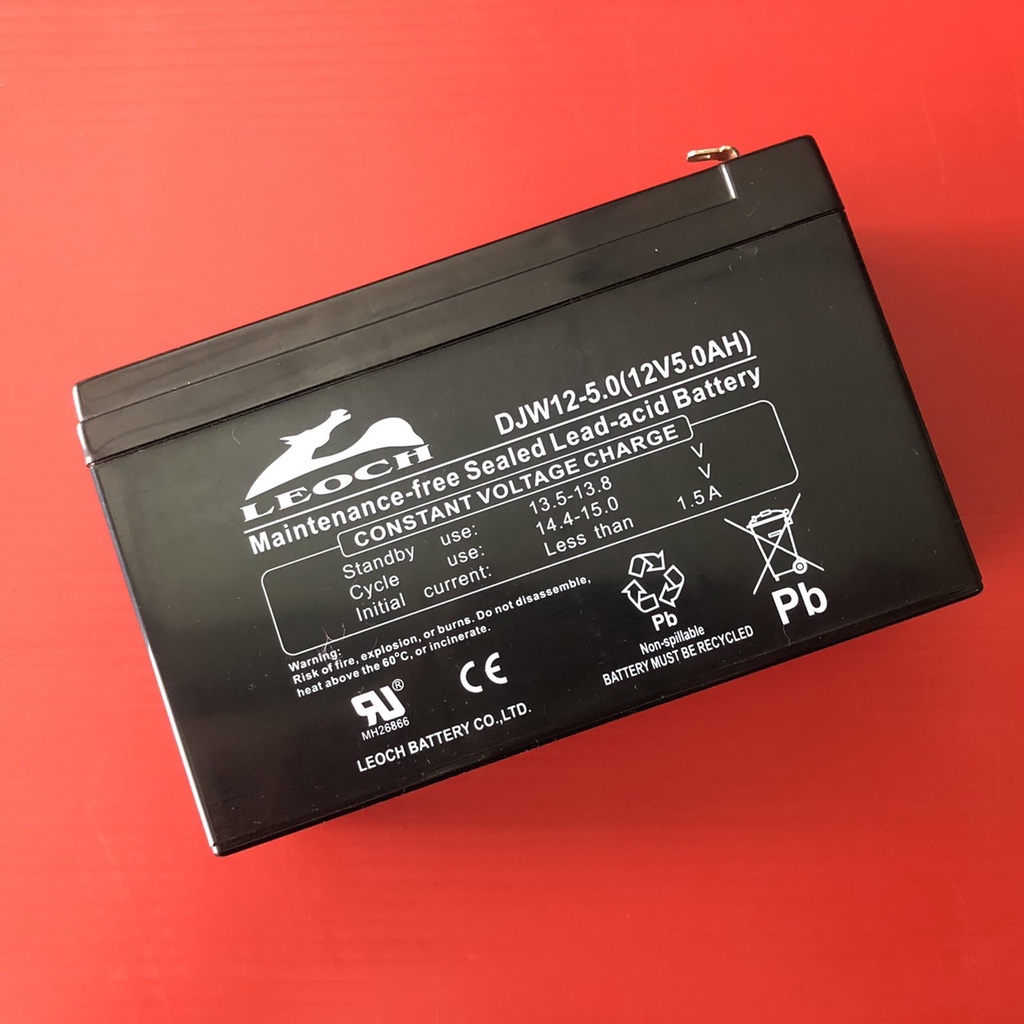 LEOCH แบตเตอรี่ แห้ง DJW12-5.0 ( 12V 5.0AH ) VRLA Battery แบต เครื่อง สำรองไฟ UPS ไฟฉุกเฉิน