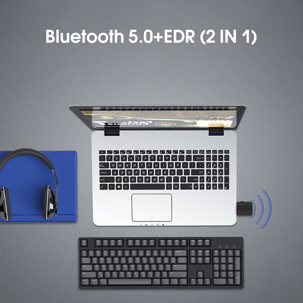 2 in 1 อะแดปเตอร์รับและส่งสัญญาณเสียง บลูทูธ 5.0 แบบไร้สาย หัว USB