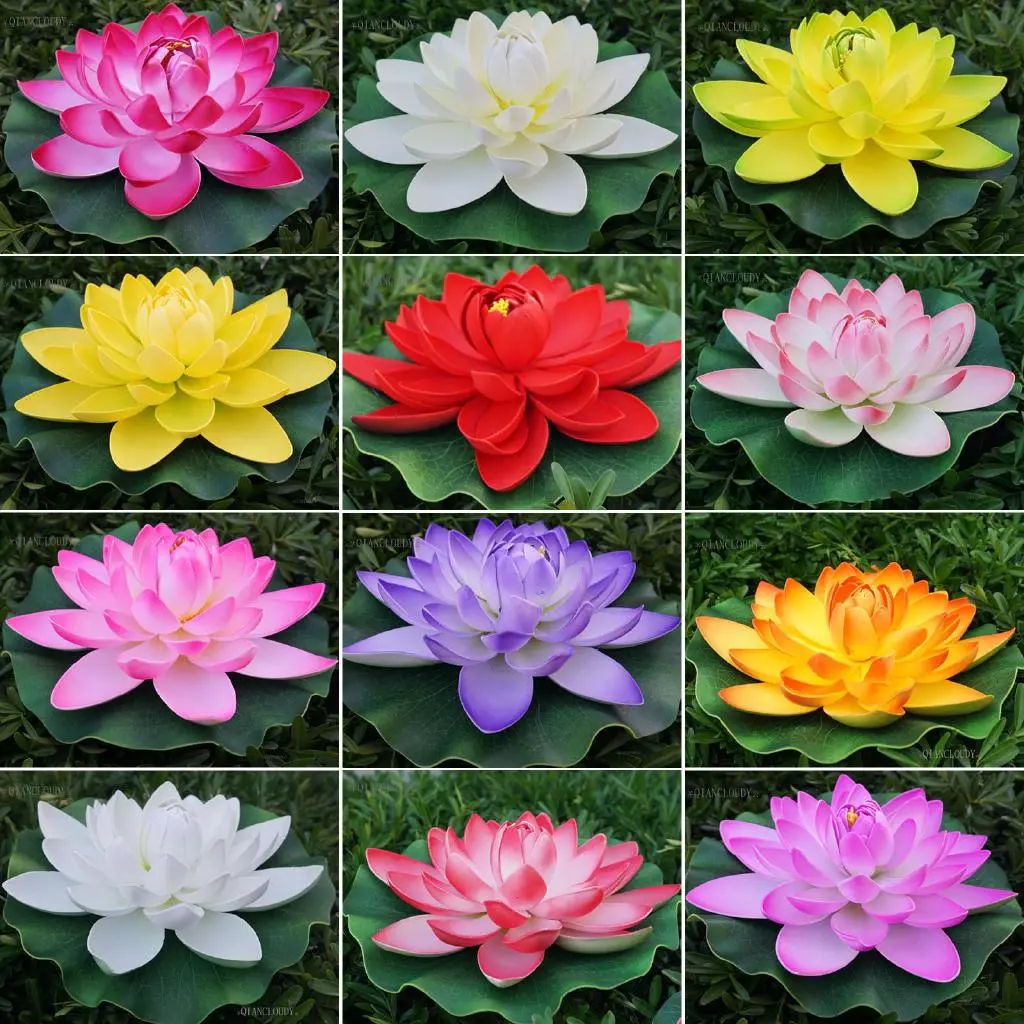 ดอกบัวประดิษฐ์ แบบลอยน้ำ สำหรับตกแต่งบ่อปลา ตกแต่งสวน 1 ชิ้น