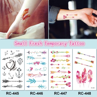 【Magic Tattoo】สติกเกอร์รอยสักชั่วคราว กันน้ํา ลายขนนก ขนาดเล็ก สีดํา สไตล์โกธิค