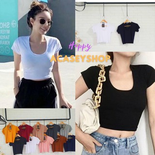 เสื้อยืดครอปท็อป 💗Basic Style❤️💖"U-Neck Crop Top