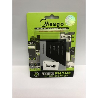 Meago Battery แบตเตอรี่ รุ่น Lava40 /Lava50 /Lava43ความจุ 2000 mAh